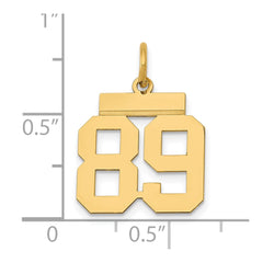 14k Small Polished Number 89 Charm - 2