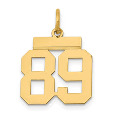 14k Small Polished Number 89 Charm - 2