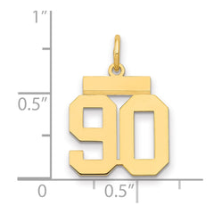 14k Small Polished Number 90 Charm - 2