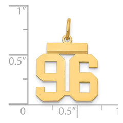 14k Small Polished Number 96 Charm