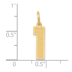 14k Medium Satin Number 1 Charm