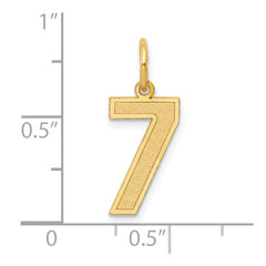 14k Medium Satin Number 7 Charm