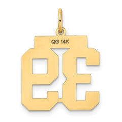 14k Medium Satin Number 39 Charm