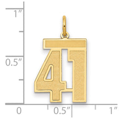 14k Medium Satin Number 41 Charm