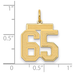 14k Medium Satin Number 65 Charm