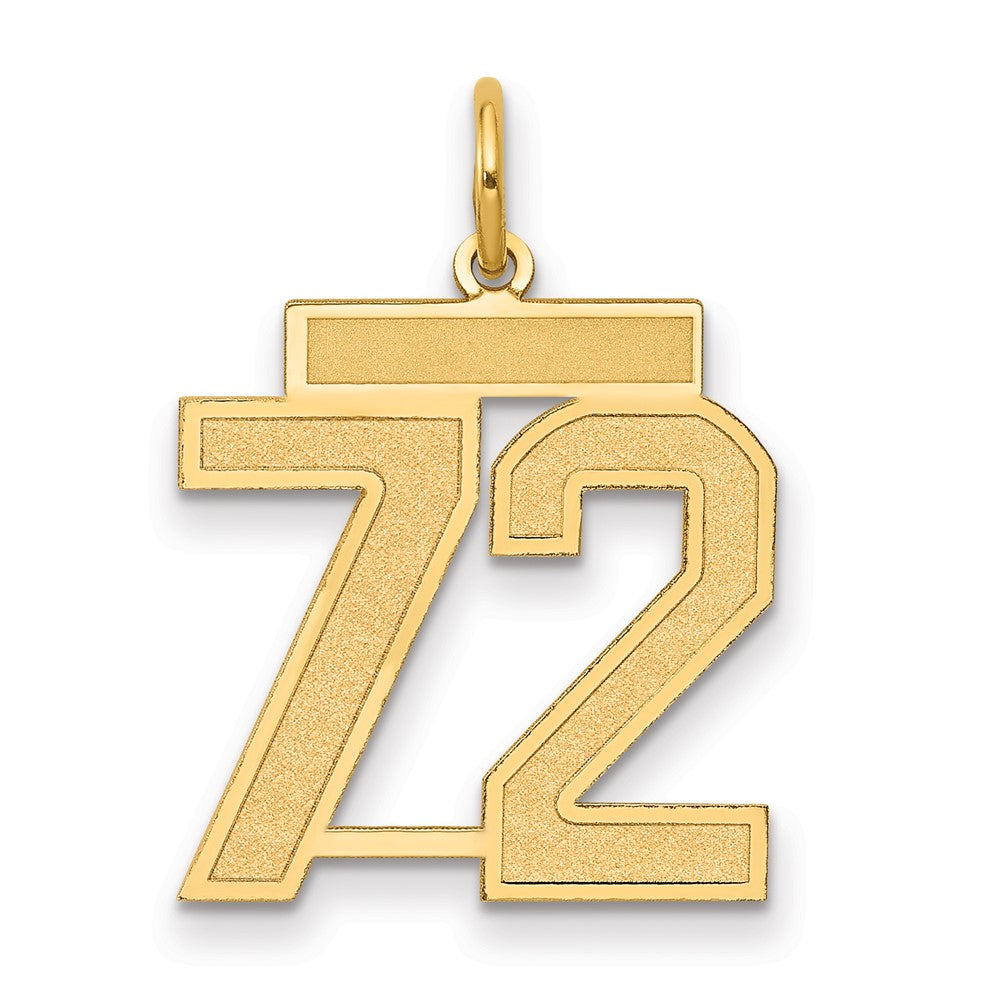 14k Medium Satin Number 72 Charm