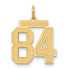 14k Medium Satin Number 84 Charm