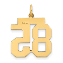 14k Medium Satin Number 85 Charm