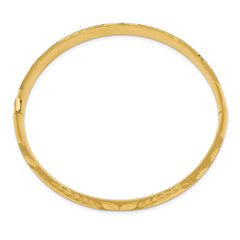 14k 5/16 Laser-Cut 8.00mm Hinged Oval Bangle Bracelet