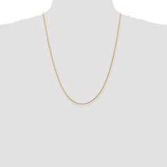 14K 24 inch 1.3mm Diamond-cut Solid Machine Made Rope with Lobster Clasp Chain