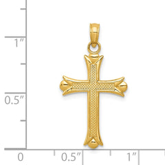 14k Fleur De Lis Cross Pendant - 3