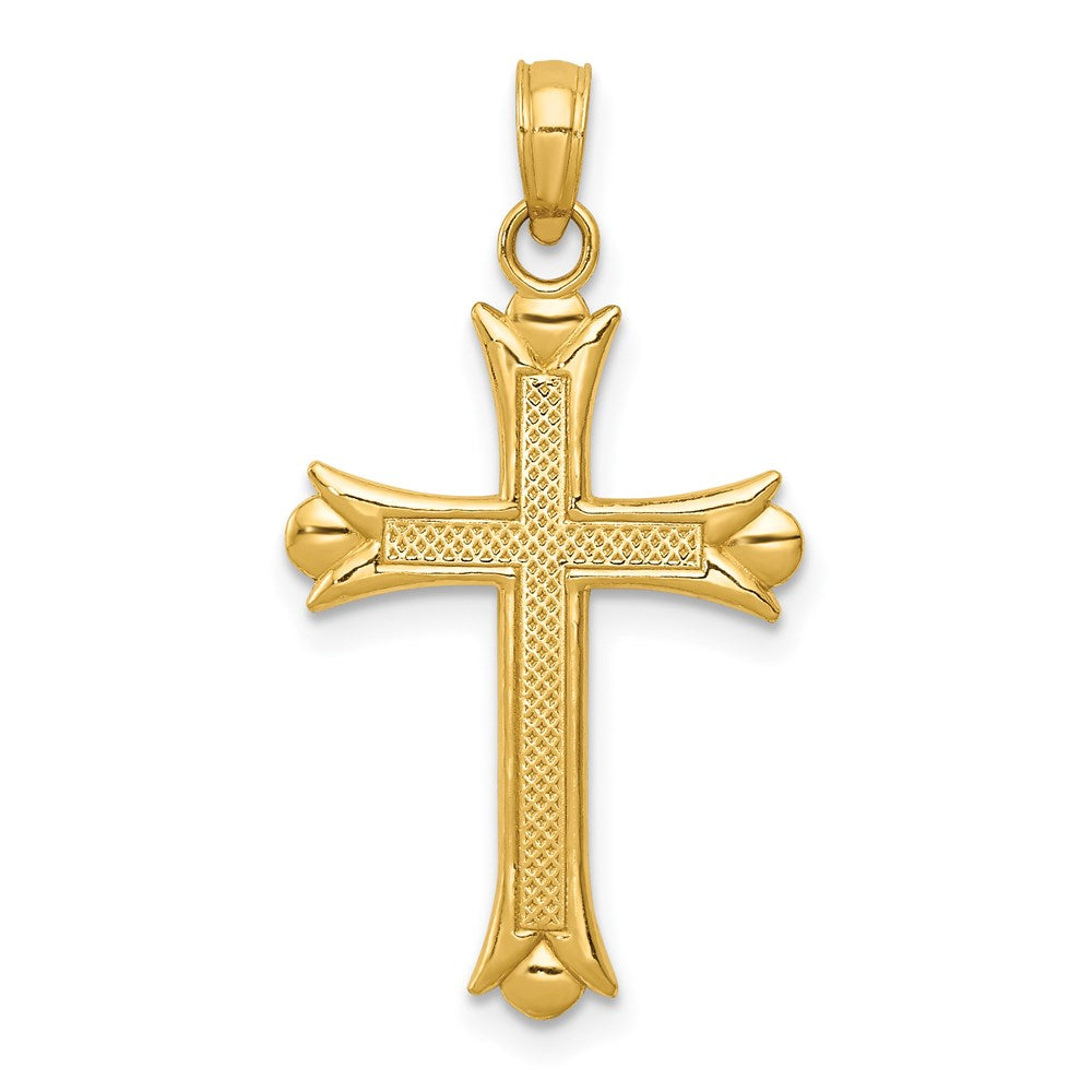 14k Fleur De Lis Cross Pendant - 3