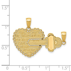 14K Polished 2 Piece Break Apart HE WHO HOLDS THE KEY Charms - 3