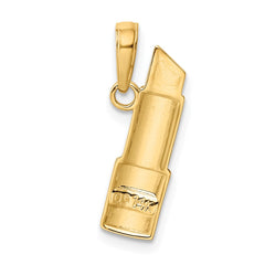 14K and Rhodium Enameled Lipstick Charm