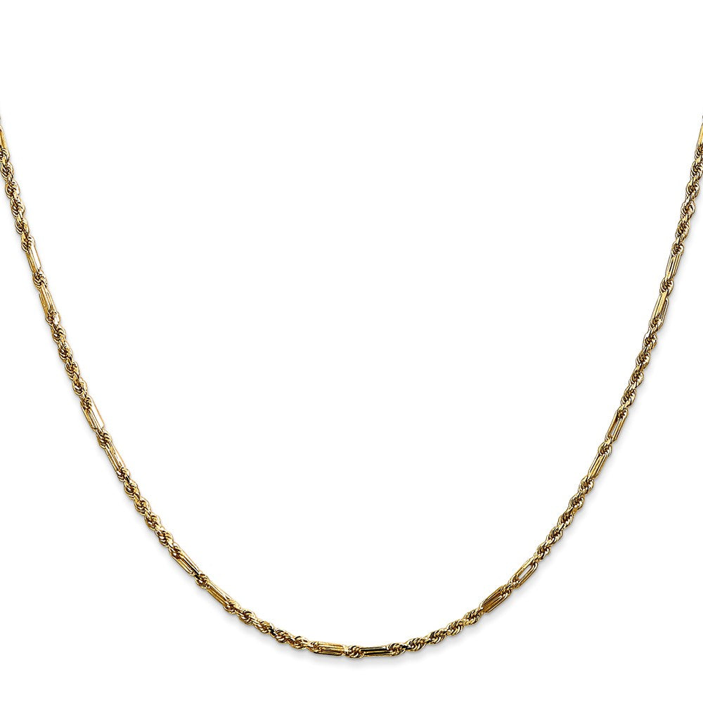 14K 20 inch  1.8mm Diamond-cut Milano Rope with Lobster Clasp Chain