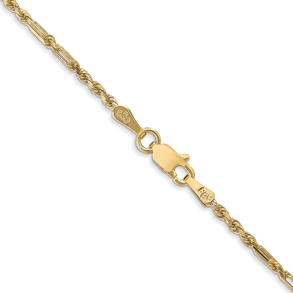 14K 22 inch  1.8mm Diamond-cut Milano Rope with Lobster Clasp Chain