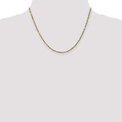 14K 18 inch  2.25mm Diamond-cut Milano Rope with Lobster Clasp Chain