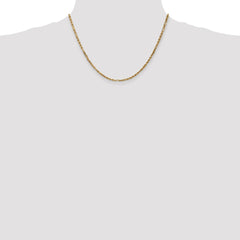 14K 18 inch  2.5mm Diamond-cut Milano Rope with Lobster Clasp Chain