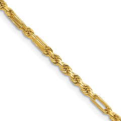 14k 2.75mm D/C Milano Rope Chain - 2