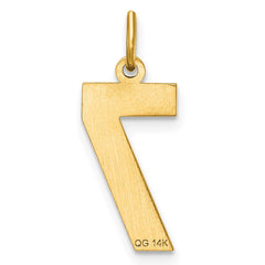 14k Medium Diamond-cut Number 7 Charm