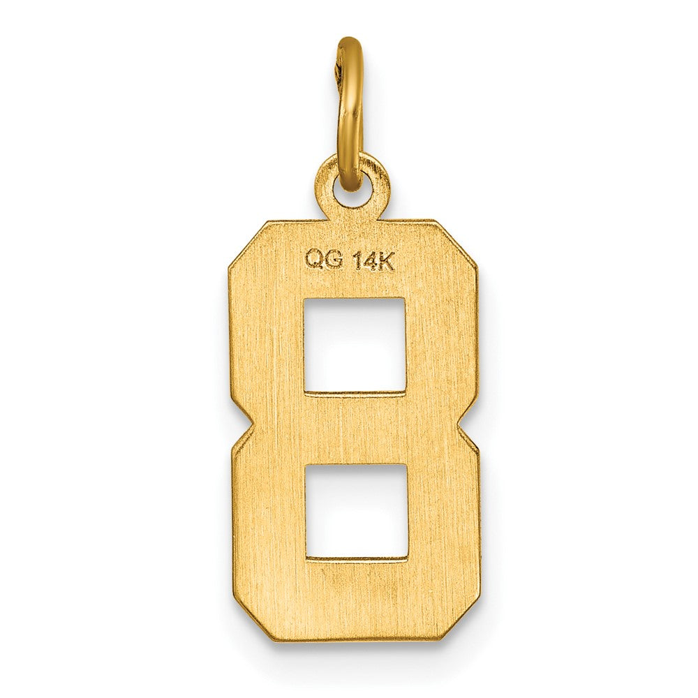 14k Medium Diamond-cut Number 8 Charm