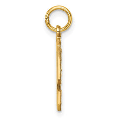 14k Medium Diamond-cut Number 9 Charm