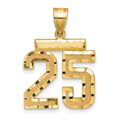 14k Medium Diamond-cut Number 25 Charm