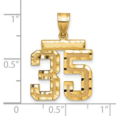 14k Medium Diamond-cut Number 35 Charm