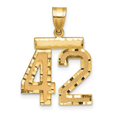 14k Medium Diamond-cut Number 42 Charm