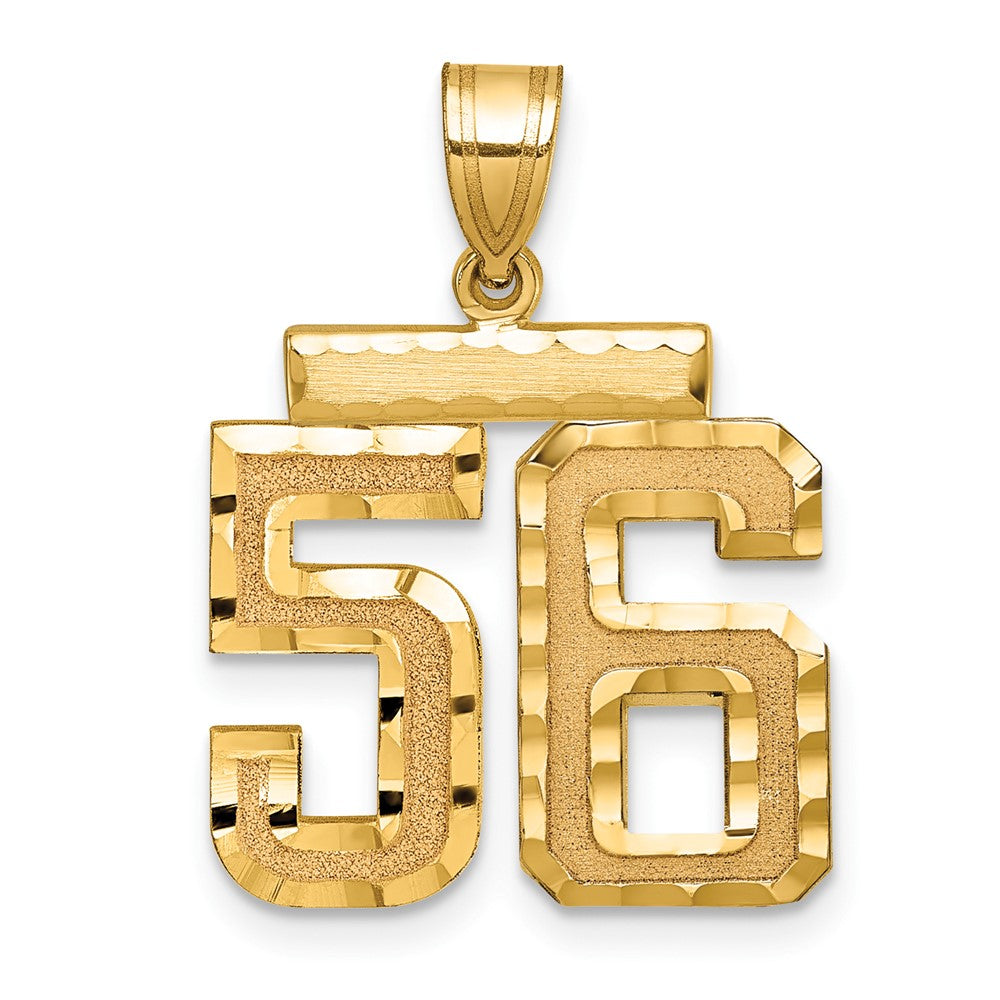 14k Medium Diamond-cut Number 56 Charm