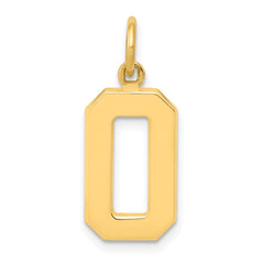 14k Medium Polished Number 0 Charm
