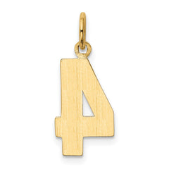 14k Medium Polished Number 4 Charm