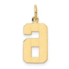 14k Medium Polished Number 6 Charm - 2
