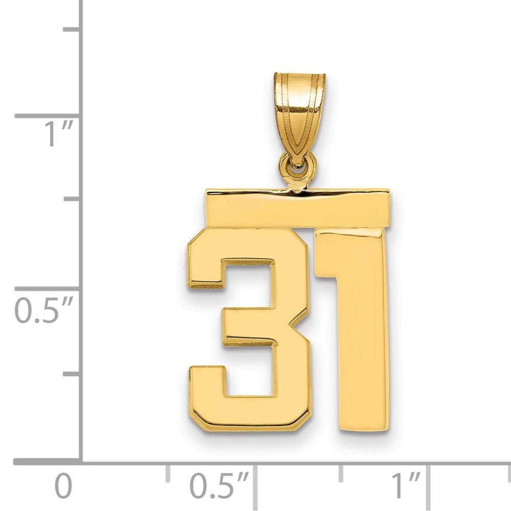 14k Medium Polished Number 31 Charm