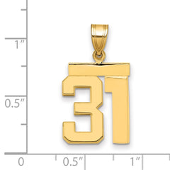 14k Medium Polished Number 31 Charm