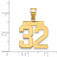 14k Medium Polished Number 32 Charm