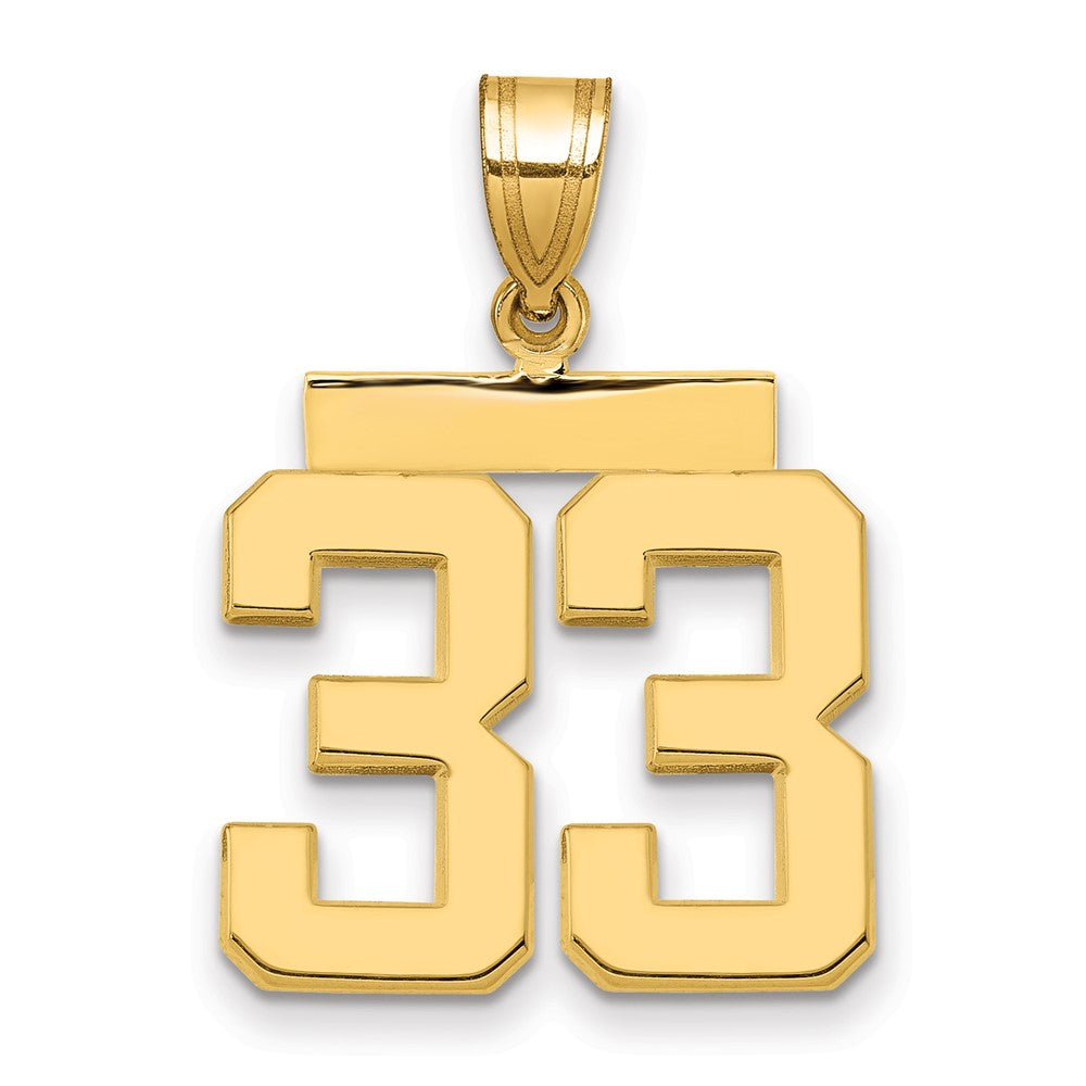 14k Medium Polished Number 33 Charm - 2