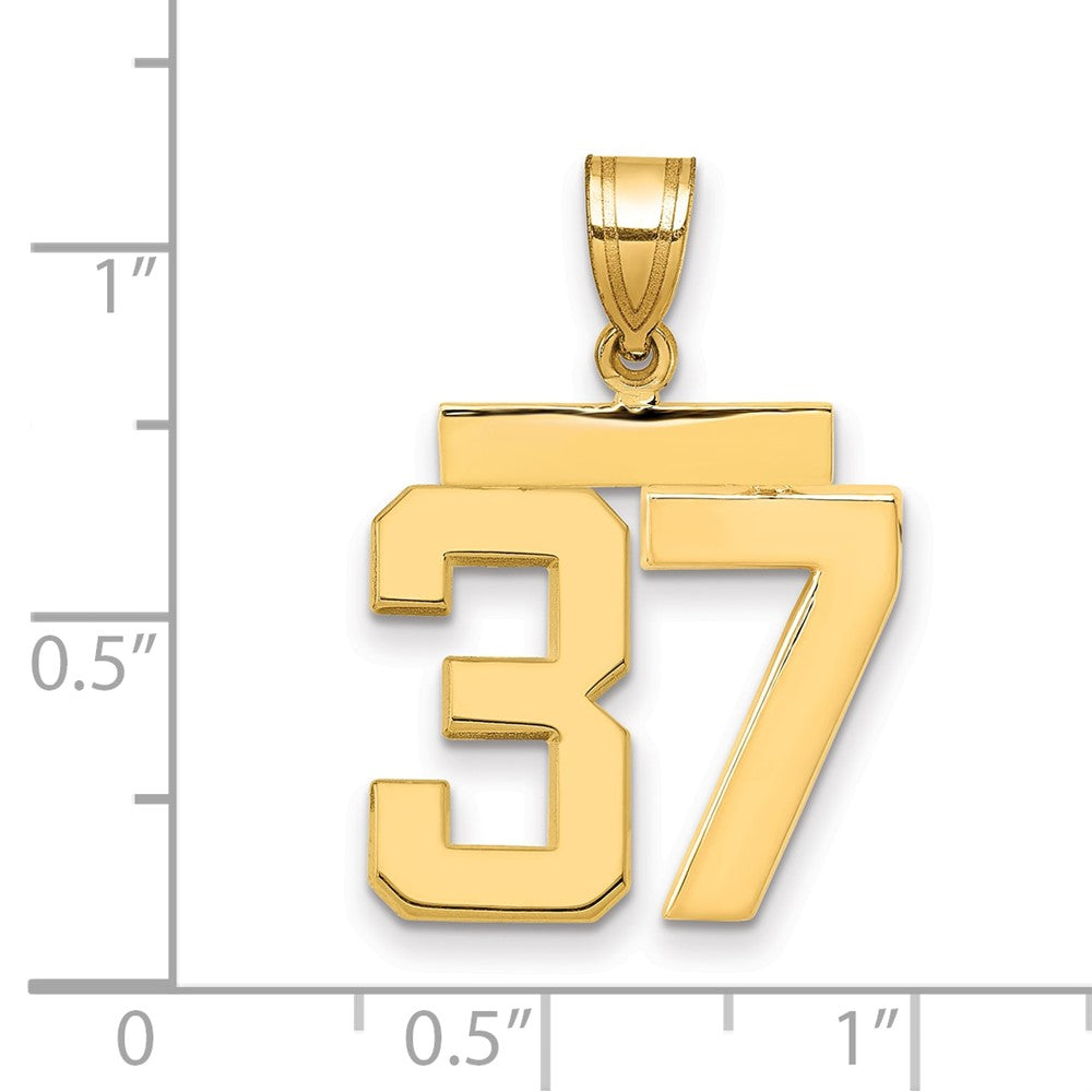 14k Medium Polished Number 37 Charm