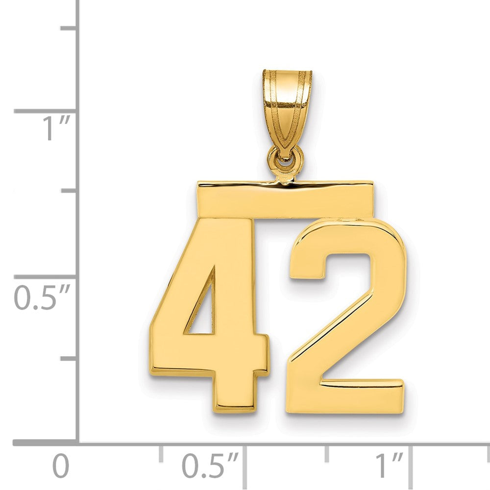 14k Medium Polished Number 42 Charm