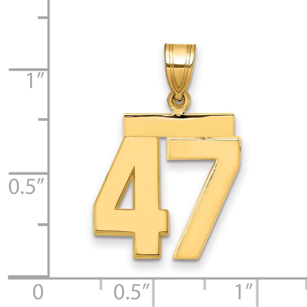 14k Medium Polished Number 47 Charm