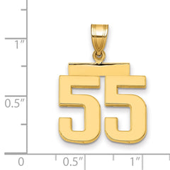 14k Medium Polished Number 55 Charm