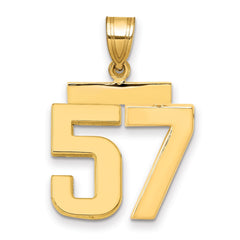14k Medium Polished Number 57 Charm