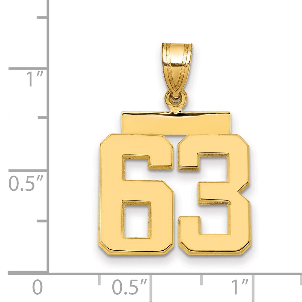 14k Medium Polished Number 63 Charm