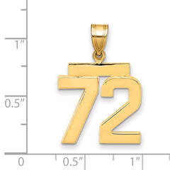 14k Medium Polished Number 72 Charm - 2