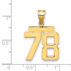 14k Medium Polished Number 78 Charm - 2