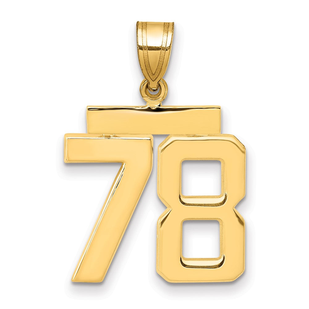 14k Medium Polished Number 78 Charm - 2