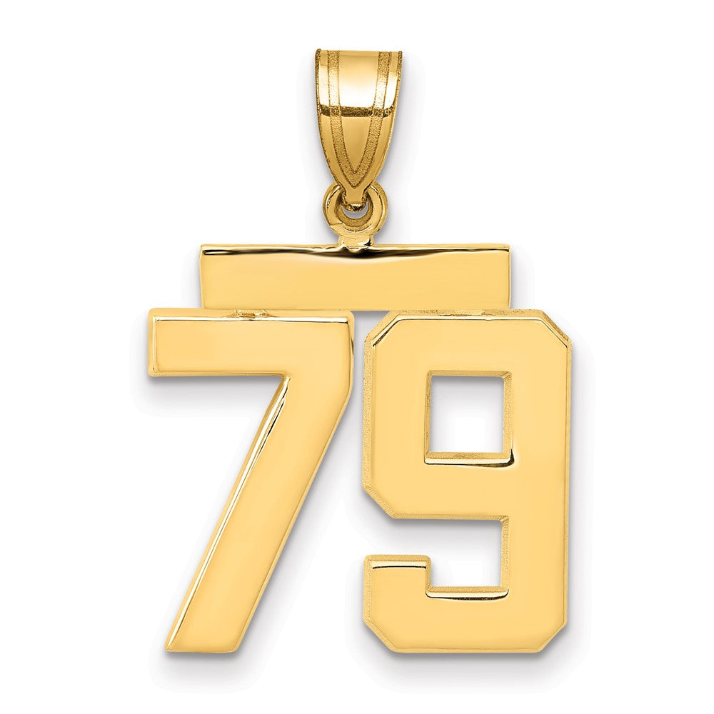 14k Medium Polished Number 79 Charm - 2