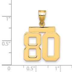 14k Medium Polished Number 80 Charm