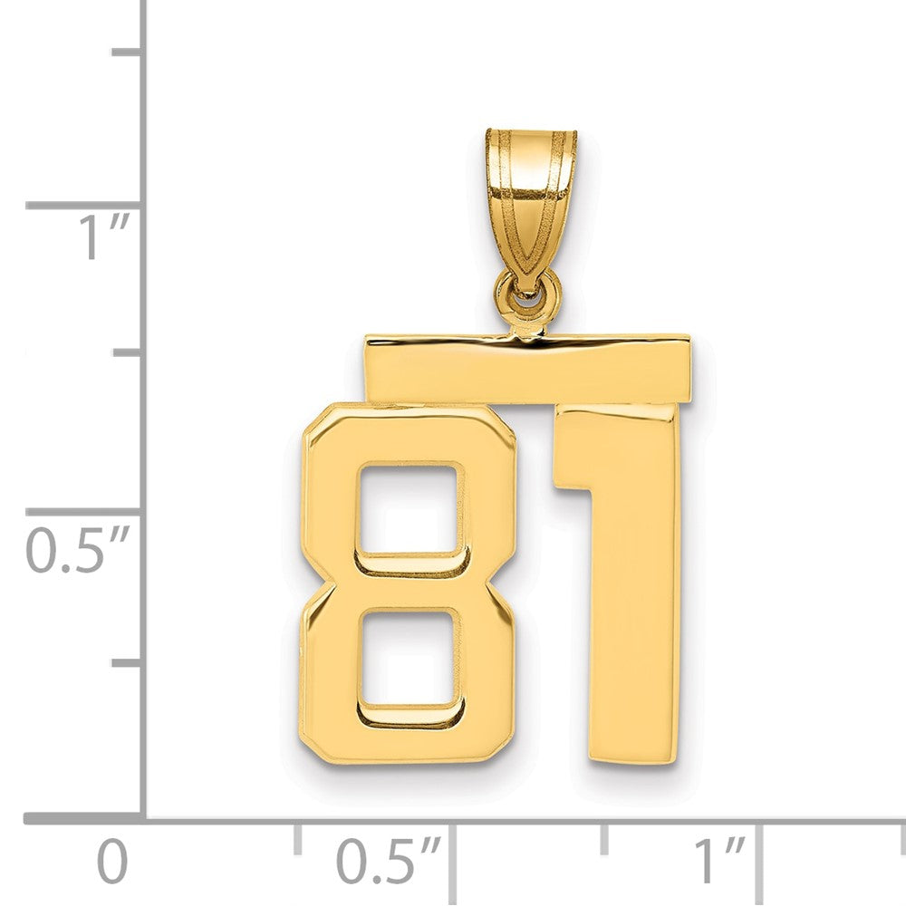 14k Medium Polished Number 81 Charm