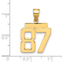 14k Medium Polished Number 87 Charm - 2